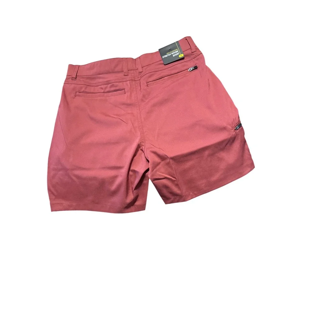 Puli Mens Stretch Woven Golf Shorts Washed Red Size‎ 32 PUSHT0595WD32 NWT